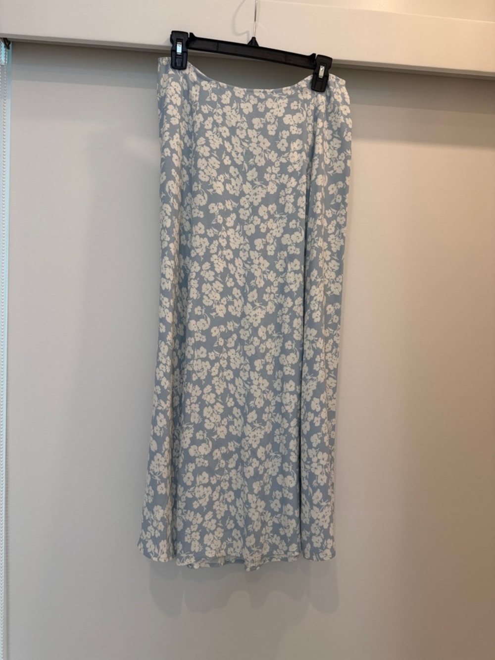 Reformation Women's Light Blue Floral Slip Skirt